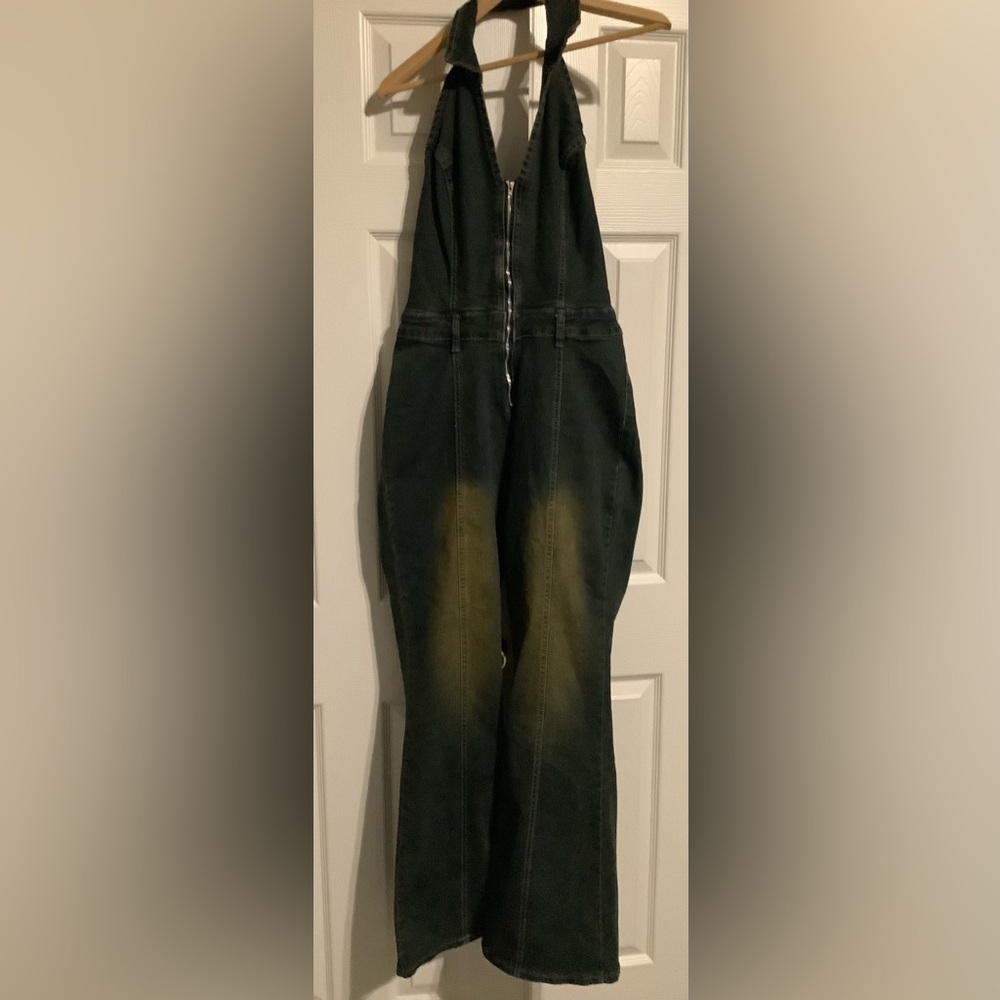 SHEIN Blue and Tan Jumpsuit